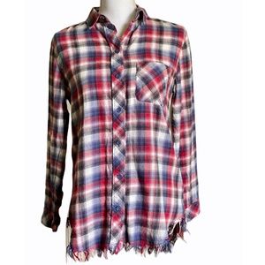 BeachLunchLounge Plaid Flannel Shirt Size XS